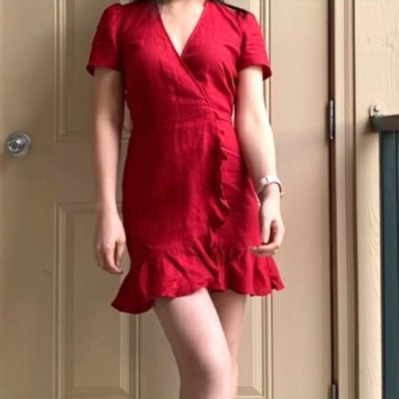 Reformation Sally Dress in Red 100% Linen - Size S (Orig. $198) - Picture 1 of 5